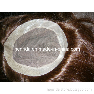 Free Style Hair Pieces, Men's Hair Replacement with Swiss Lace and PU Around